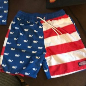 Vineyard Vines Boys Bathing Suit and pouch.